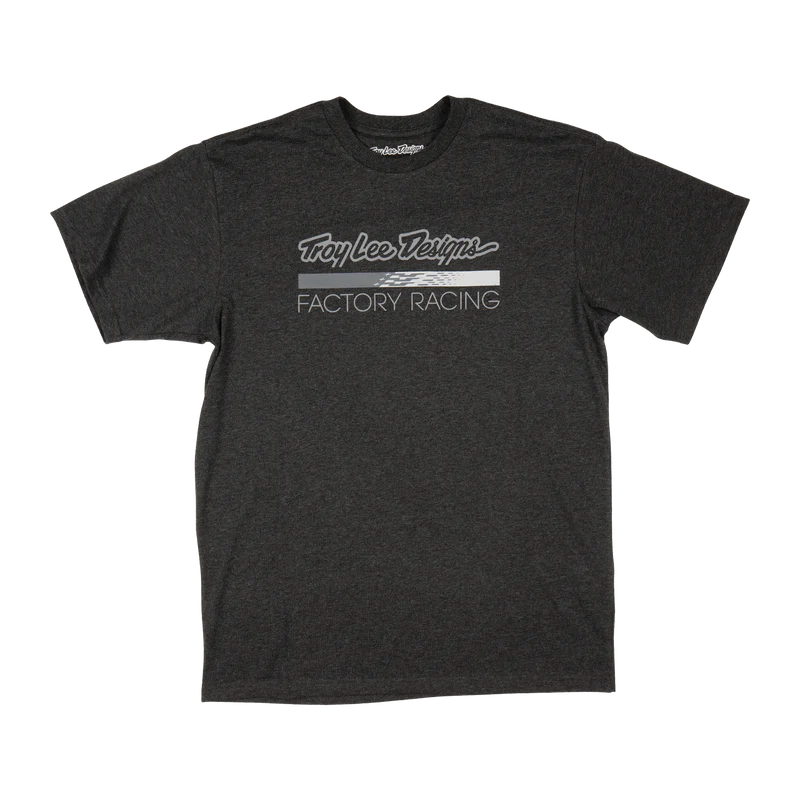 TROY LEE DESIGNS FACTORY RACING SHORT SLEEVE TEE BLACK HEATHER / GRAY L - Imagen 1