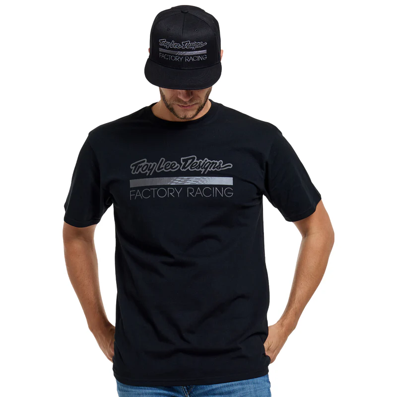 TROY LEE DESIGNS FACTORY RACING SHORT SLEEVE TEE BLACK HEATHER / GRAY L - miniatura 3