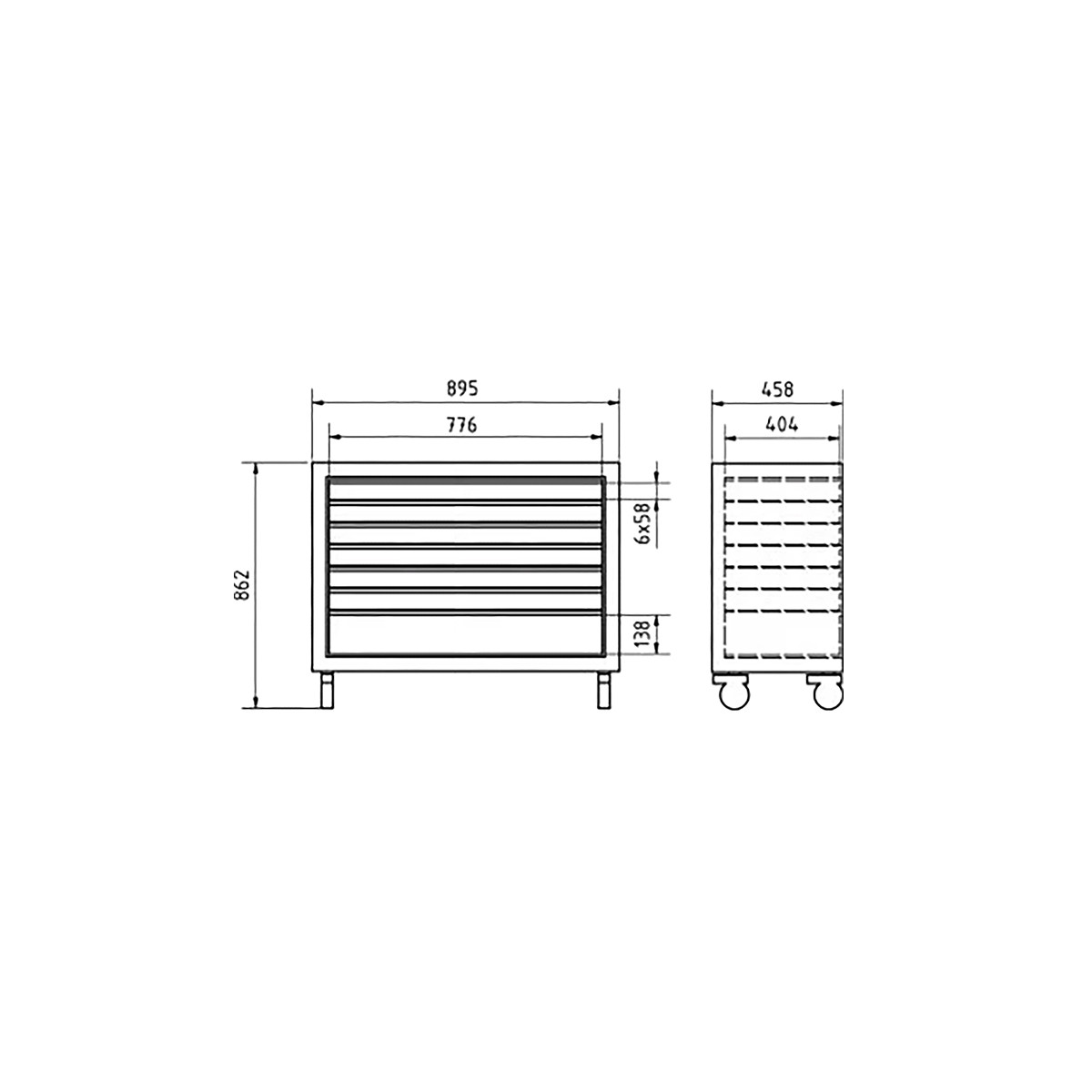 MUEBLES PARK TOOL CARRO DE 90 CM DE LARGO - 7 CAJONES (RUEDAS) - miniatura 3
