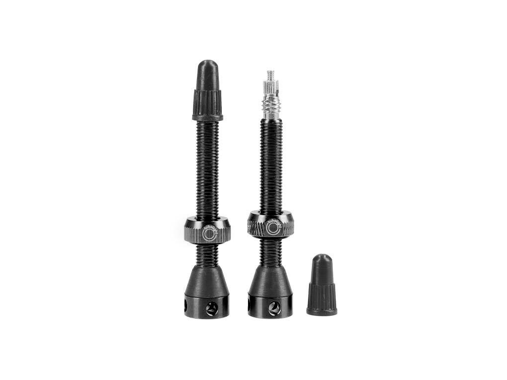 Tubolight Valvula Tubeless Alum. 50mm NEGRO Side holes (par) - Imagen 1