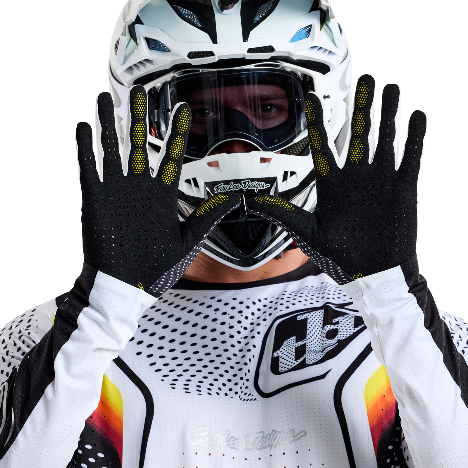 AIR GLOVE OPTIC WHITE/BLACK 2X - miniatura 3