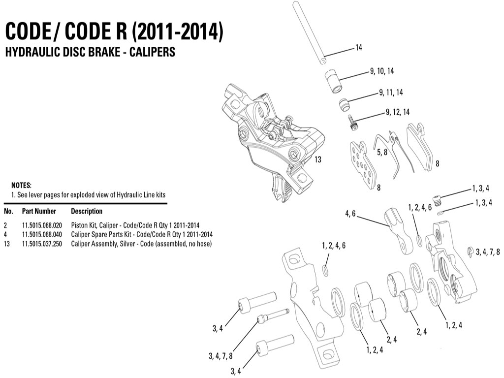AVID REP KIT PISTONES+TORN. PINZA CODE/CODE R 2011 - miniatura 3