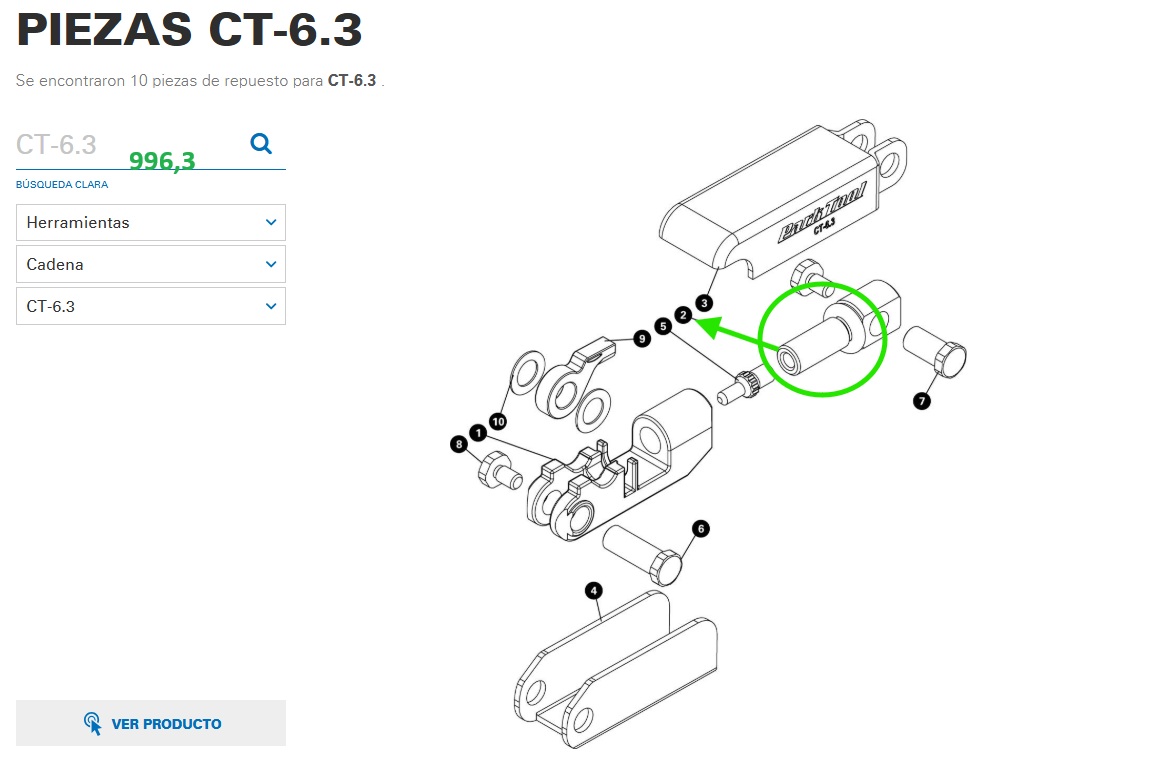 RECAMBIO: ÉMBOLO CON JUNTA TÓRICA PARA CT-6.3 - Imagen 1