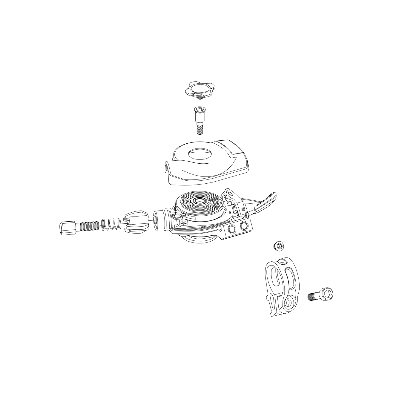 SRM REC CARCASA SUPERIOR + 4 TORNILLOS + SOPORTE AL MANILLAR PARA PULSADOR DE CAMBIO EAGLE 70 - Imagen 1