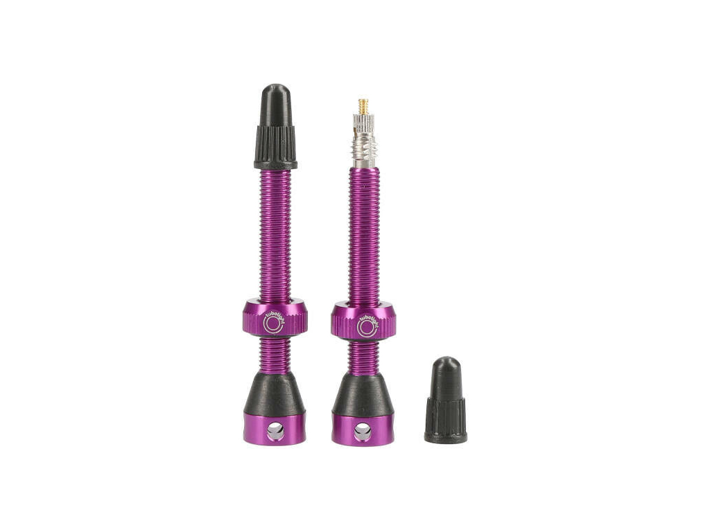 Tubolight Valvula Tubeless Alum. 50mm MORADO Side holes (par) - Imagen 1