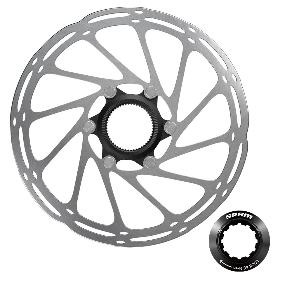 SRM DISCO FRENO CENTERLINE 160MM CENTERLOCK BLACK (BISELADO) (INCLUYE TUERCA CL)