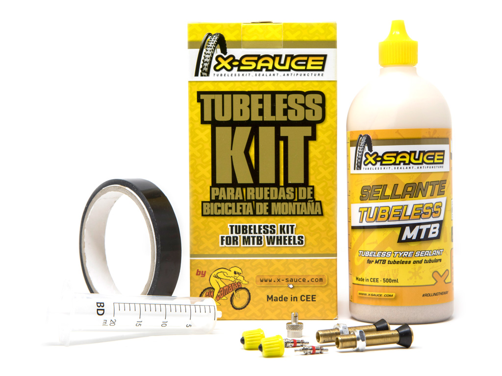 X-SAUCE KIT TUBELESS MTB VÁLVULA GORDA - CINTA NEGRA 30mm - Imagen 1