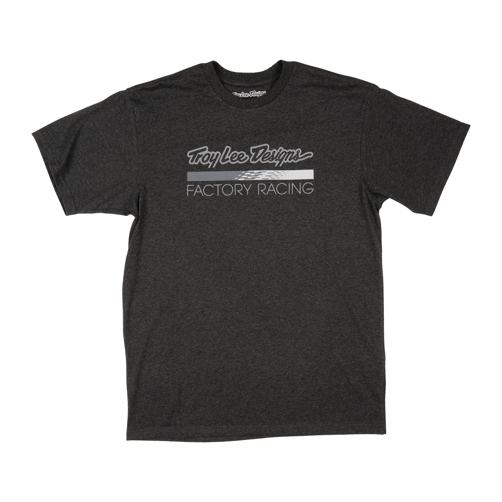 TROY LEE DESIGNS FACTORY RACING SHORT SLEEVE TEE BLACK HEATHER / GRAY S - Imagen 1