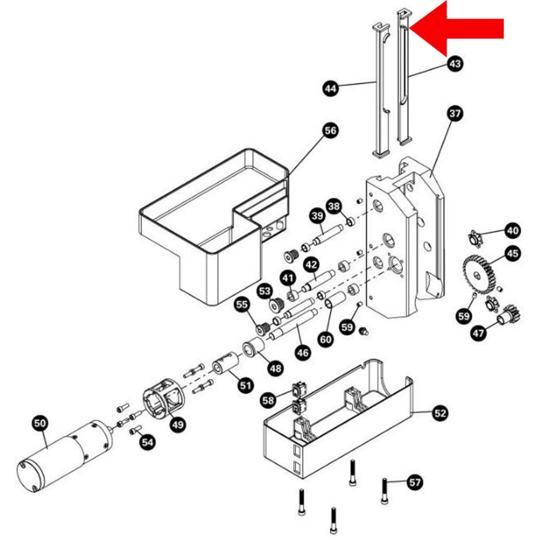 RECAMBIO: RODAMIENTO DEL CARRO DERECHO PARA PRS-33.2 - Imagen 1