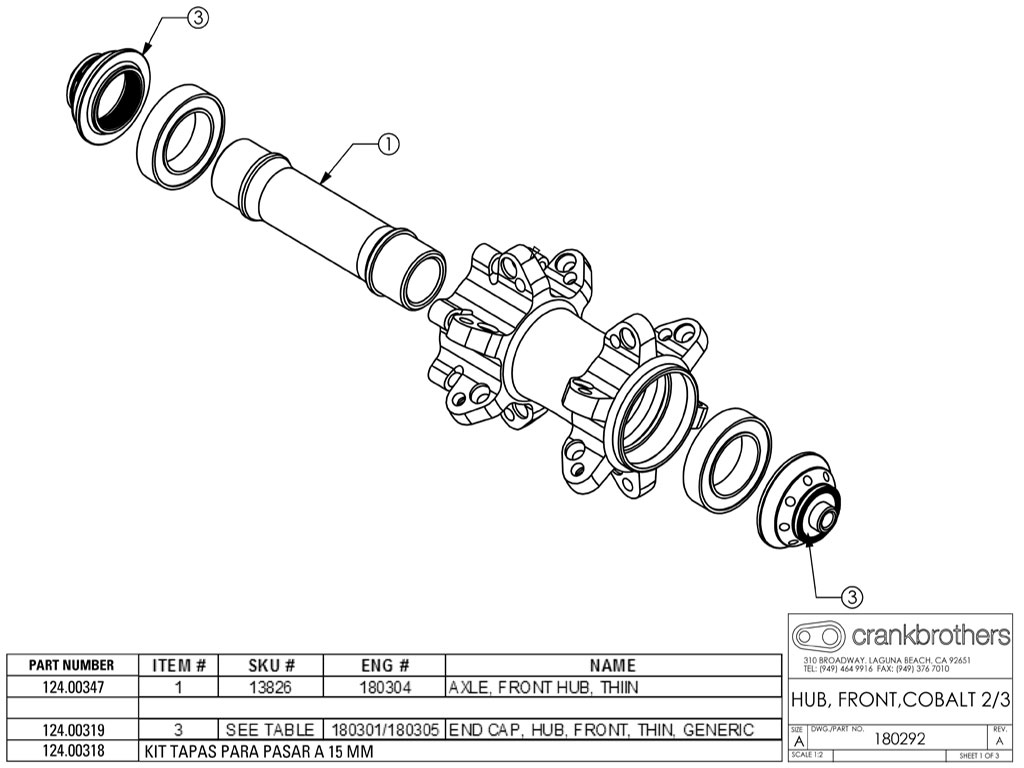 CRANK REC EJE DEL. 9/15MM COBALT 2/3** - miniatura 3