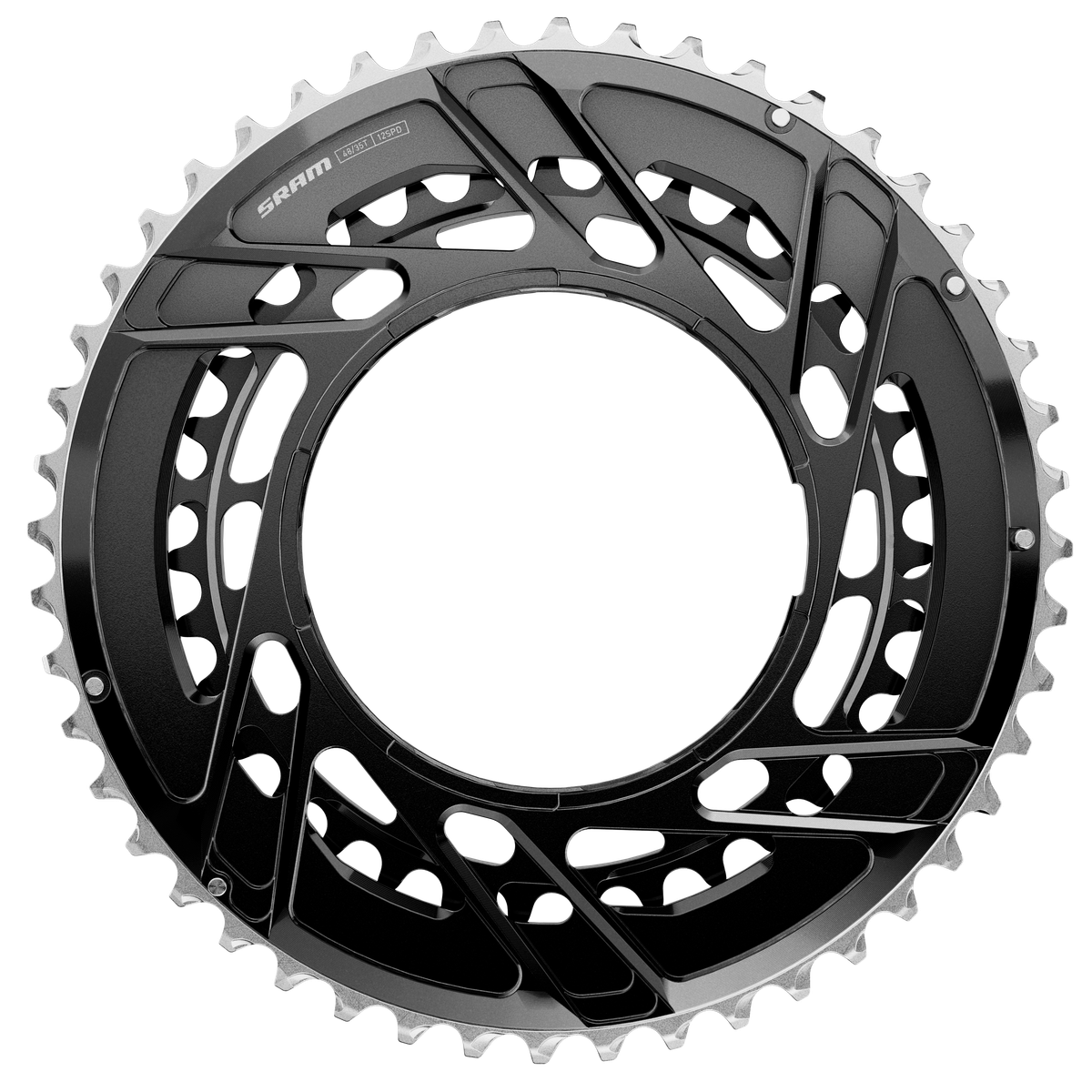 SRM KIT PLATOS ROAD FORCE E1 AXS 2X12 48/35T TM ROSCA POWERMETER BLACK (incluye pasador de rosca para plato)